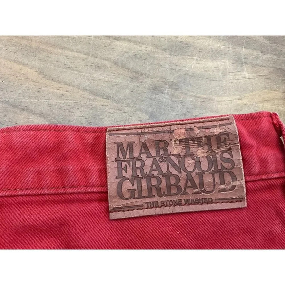VINTAGE MARITHE FRANCOIS GIRBAUD RED JEANS 90’s WOMENS SIZE 13/14 MADE IN USA - Picture 8 of 13